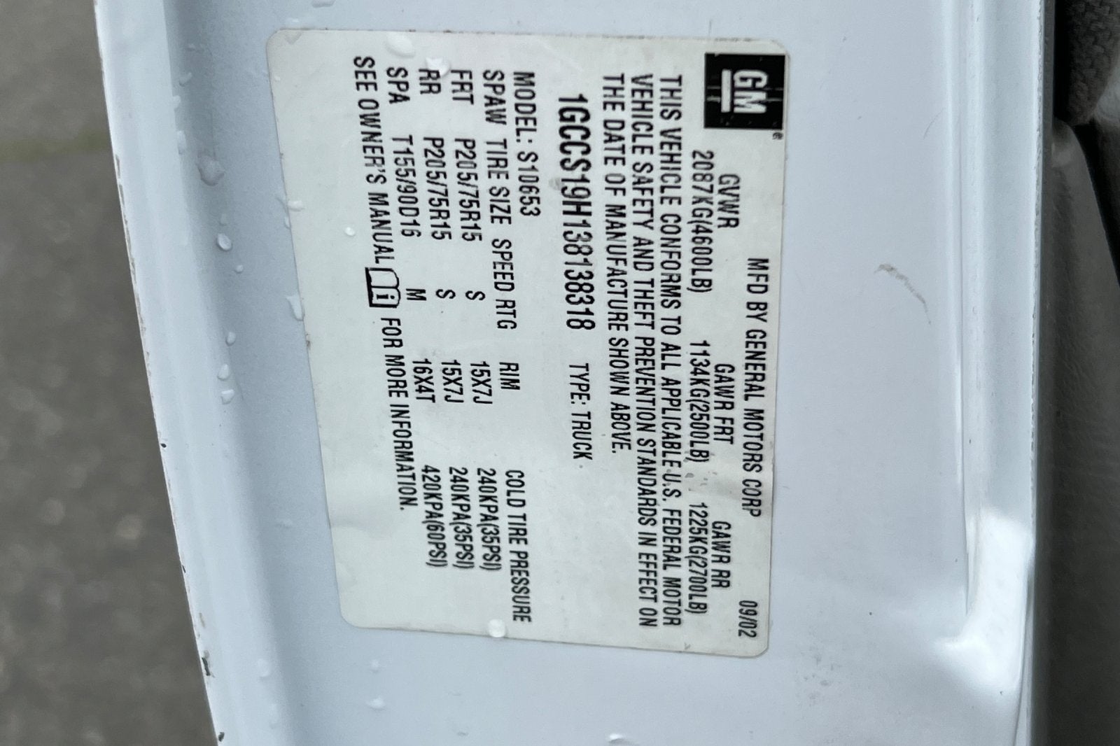 2003 Chevrolet S-10 LS