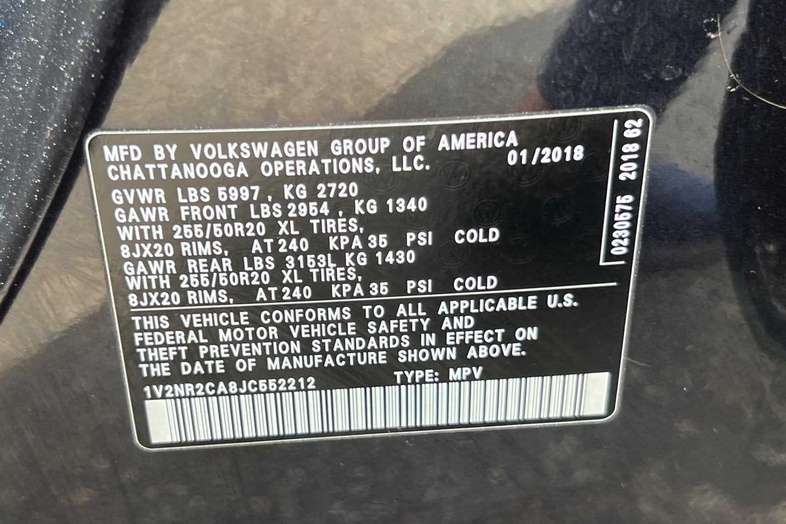 2018 Volkswagen Atlas 3.6L V6 SEL Premium