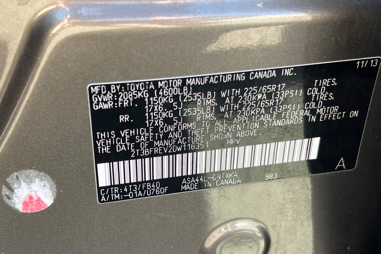 2013 Toyota RAV4 LE