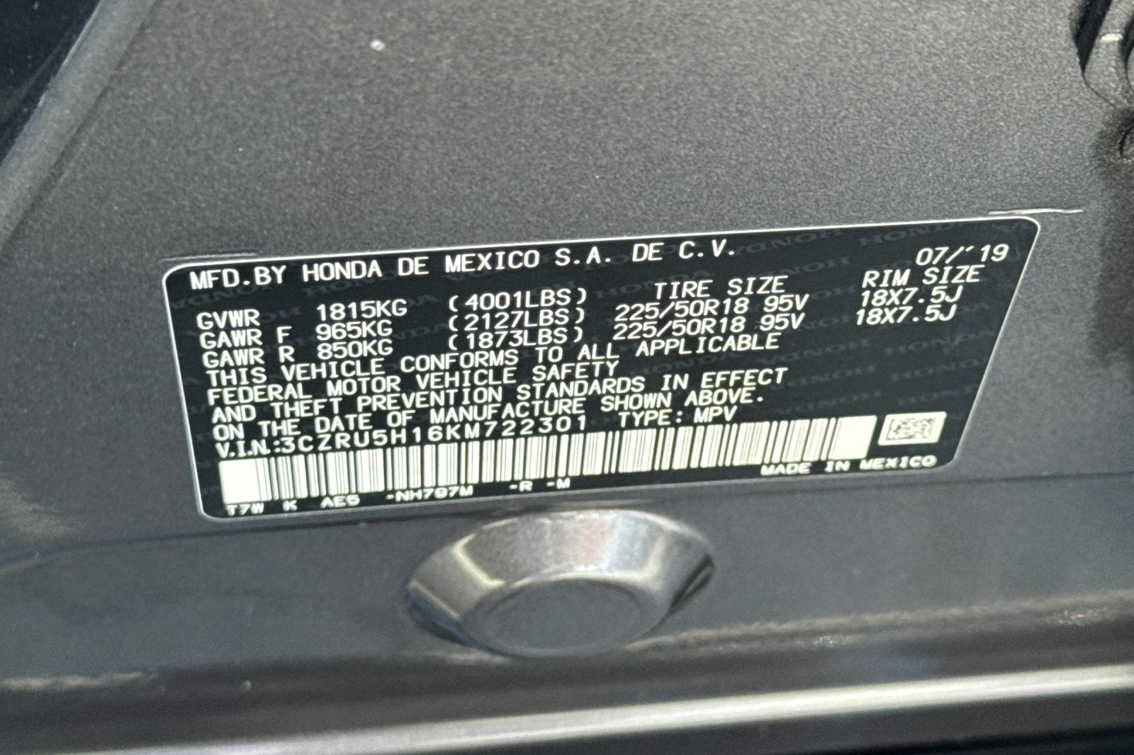 2019 Honda HR-V Sport