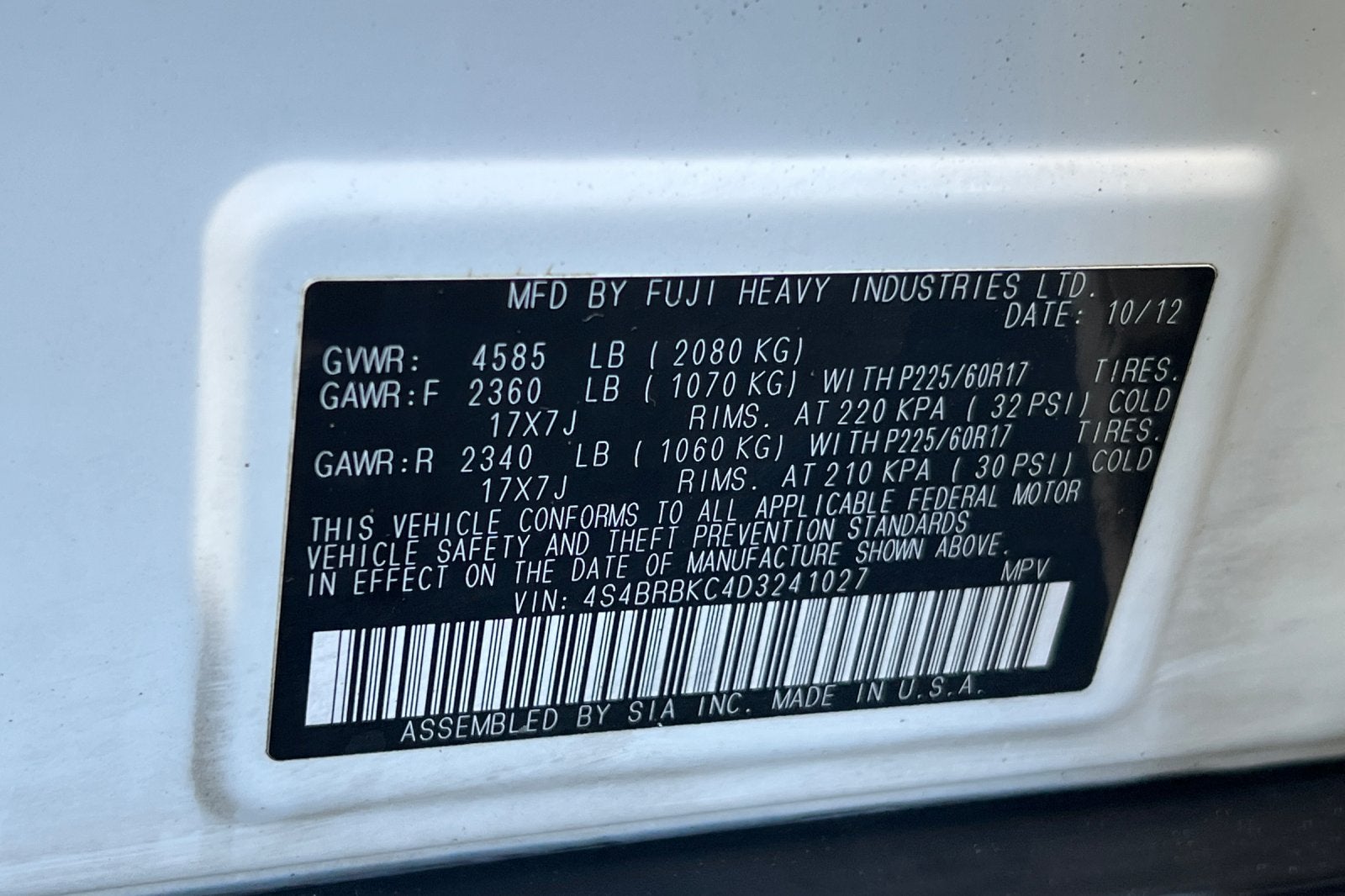 2013 Subaru Outback 2.5i Limited