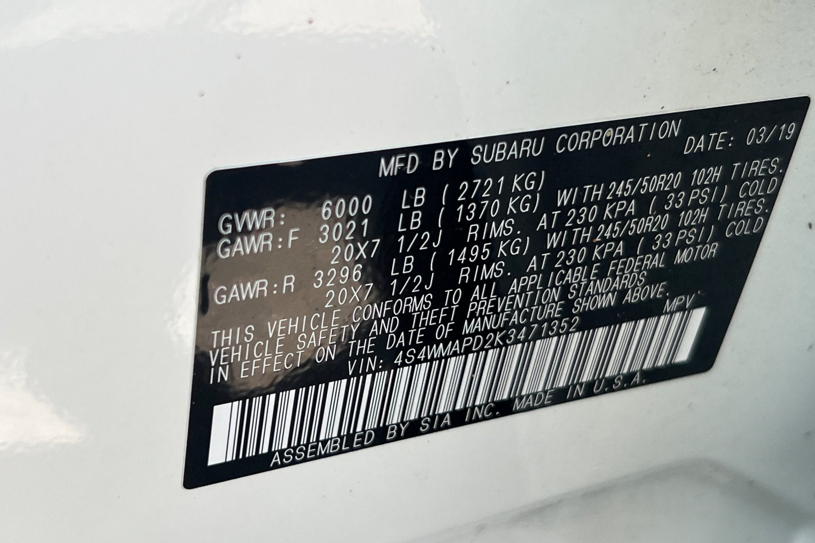2019 Subaru Ascent Limited
