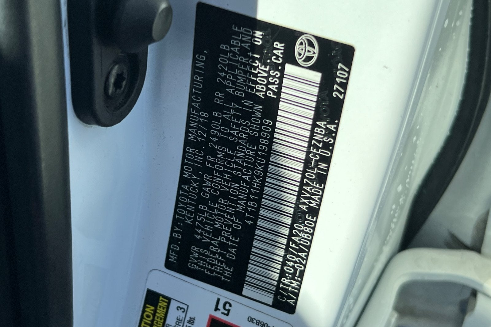 2019 Toyota Camry LE