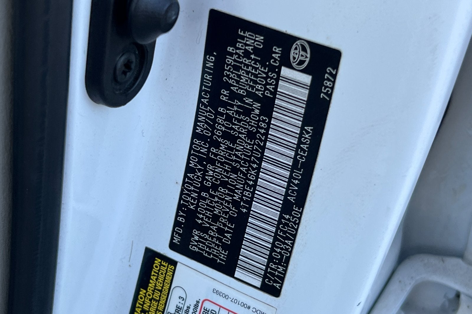 2007 Toyota Camry SE