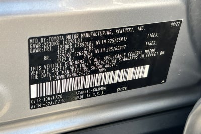 2022 Toyota RAV4 Hybrid XLE
