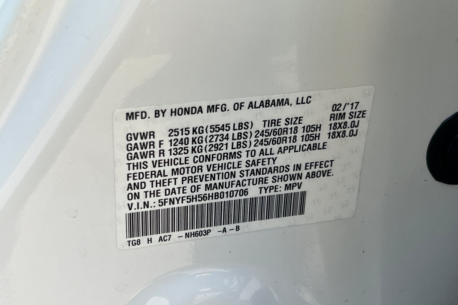 2017 Honda Pilot EX-L