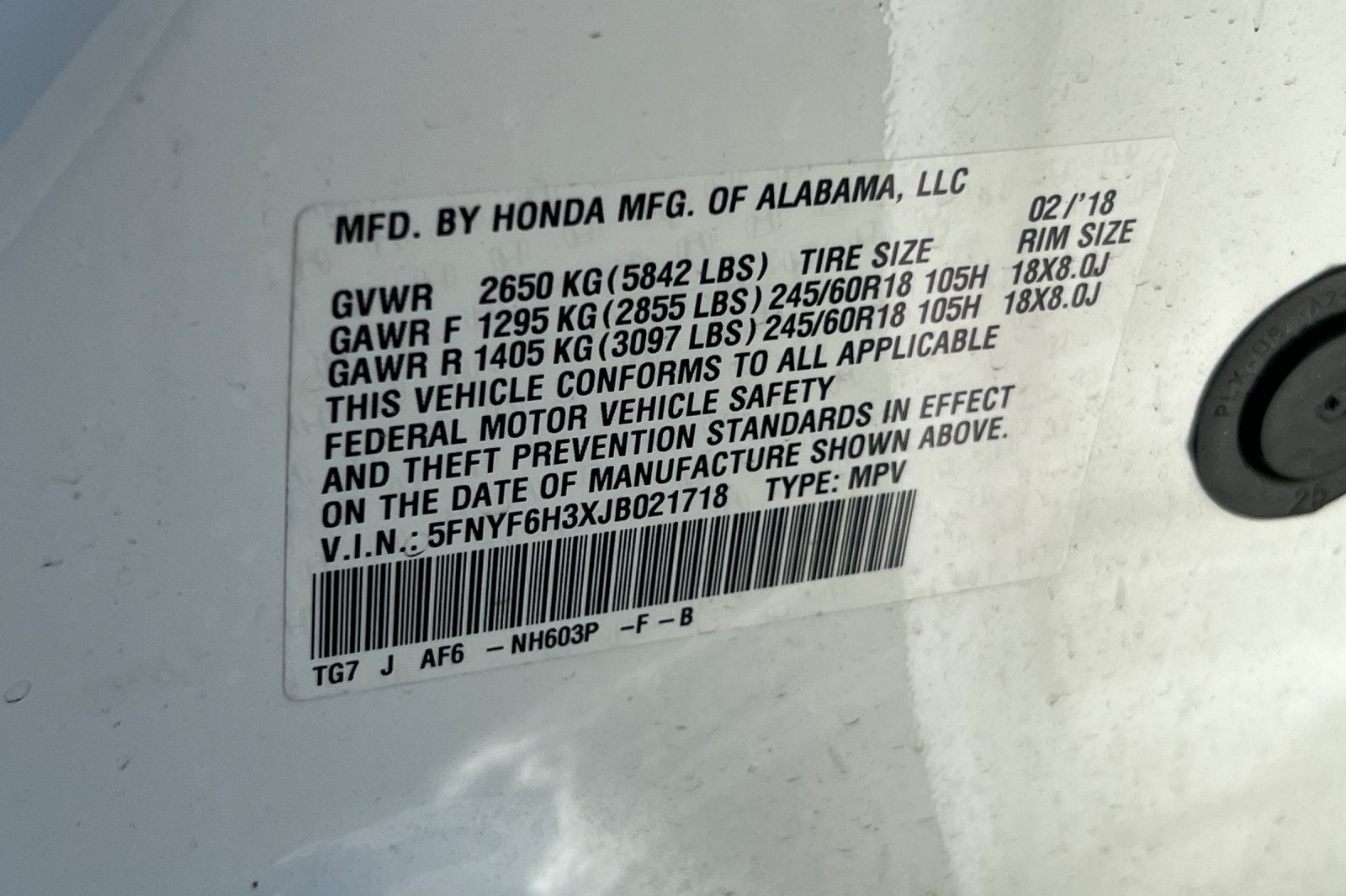 2018 Honda Pilot EX