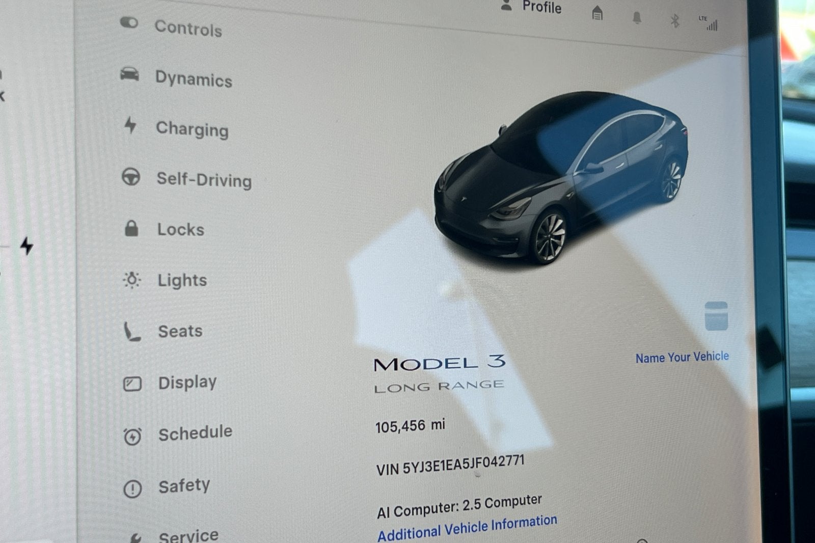 2018 Tesla Model 3 Long Range Battery