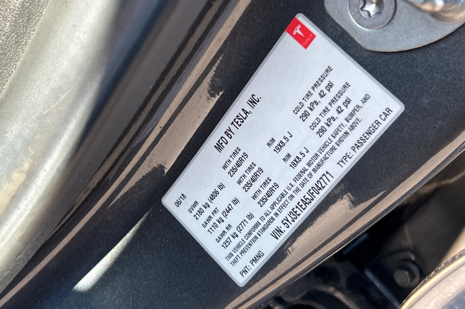 2018 Tesla Model 3 Long Range Battery