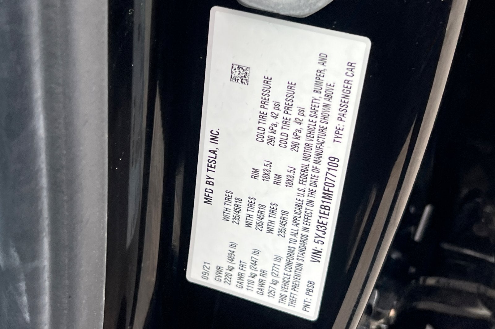 2021 Tesla Model 3 Long Range