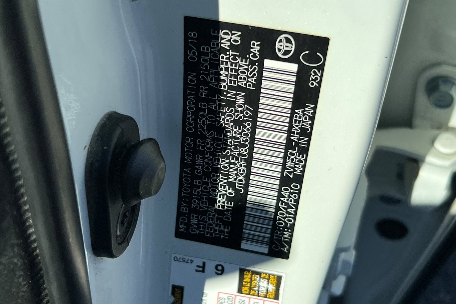 2018 Toyota Prius One