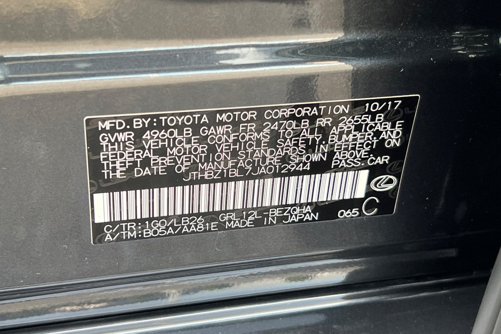 2018 Lexus GS 350 F Sport 