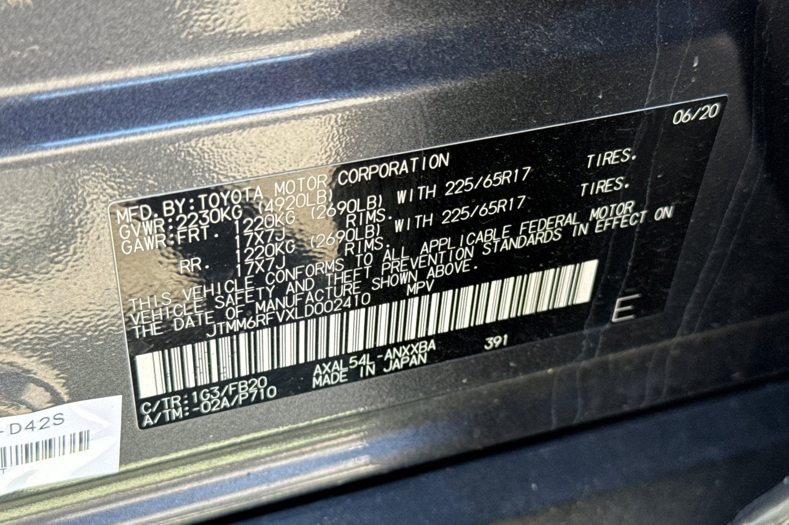 2020 Toyota RAV4 Hybrid LE