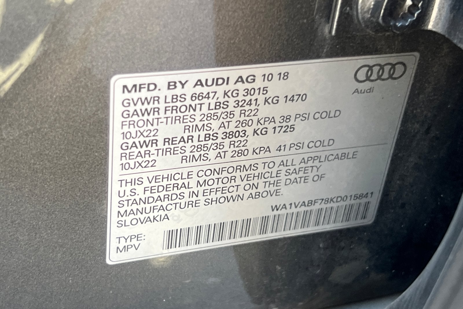 2019 Audi Q7 Prestige